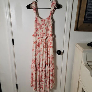 Lost + Wander Paradise Song Maxi Dress | Artisan Red Dress | Boho Cottagecore Sm